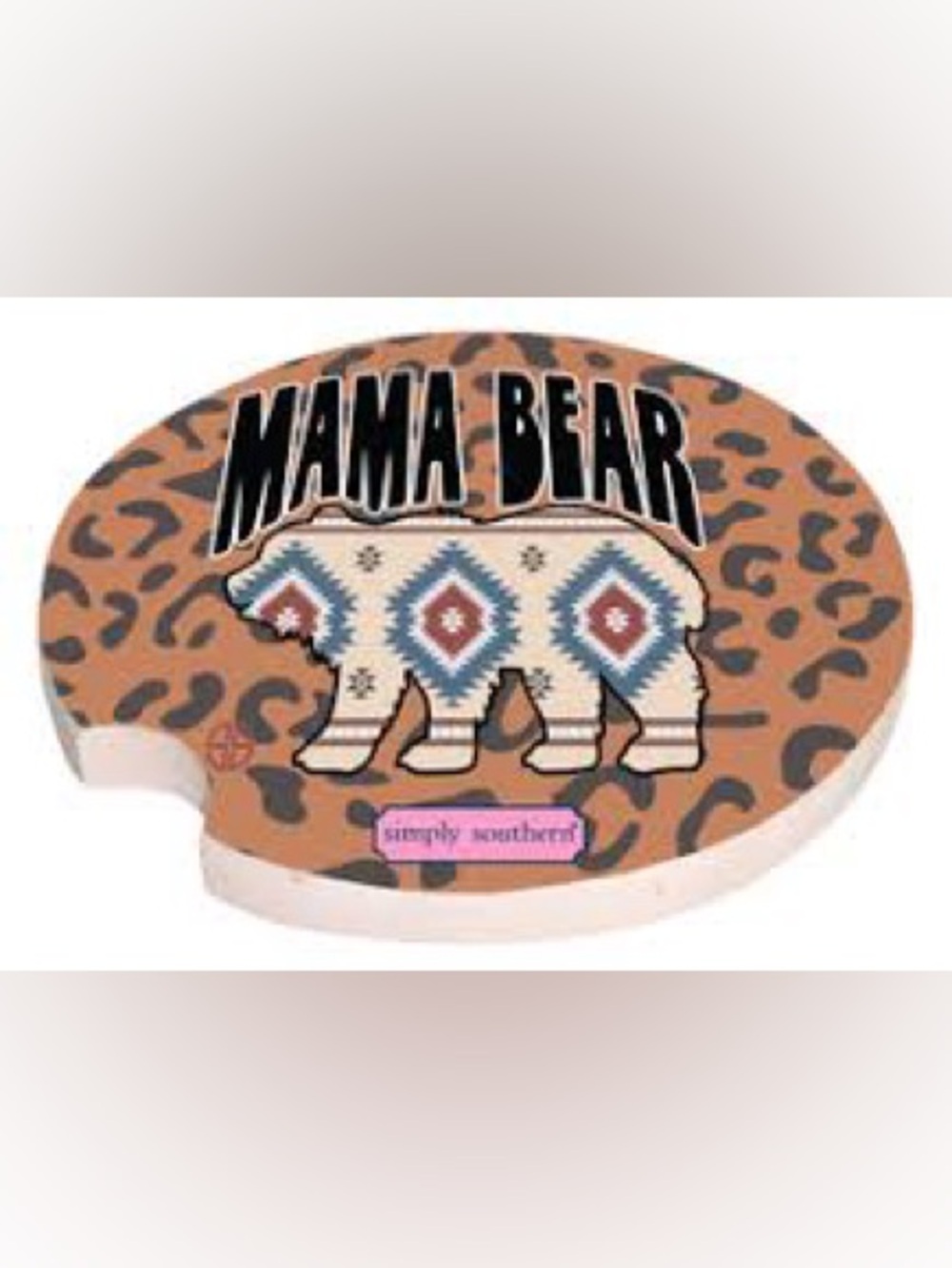 Simply Southern Mama Bear Aztec and Leopard Car Coasters (2-pack)